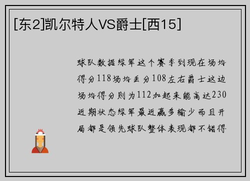[东2]凯尔特人VS爵士[西15]